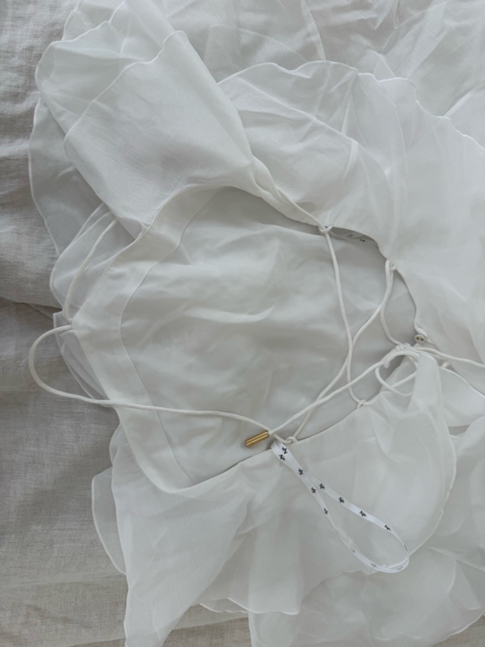 Aje White Ruffled One-Shoulder Mini Dress - Picture 13 of 16